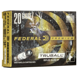 Federal PB203RS Premium Vital-Shok TruBall 20Gauge 2.75 3/4oz RifledSlug Shot 5 Per Box/50 Case