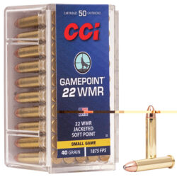 CCI 0022 Gamepoint Rimfire 22WMR 40gr Jacketed Soft Point 50 Per Box/40 Case