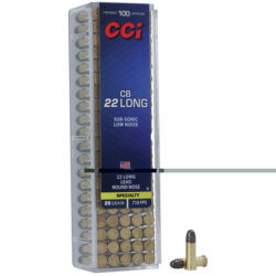 CCI 0038 Specialty CB Subsonic 22Long 29gr Lead Round Nose 100 Per Box/50 Case