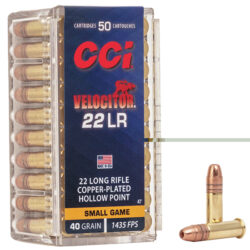 CCI 0047 Velocitor Rimfire 22LR 40gr Copper Plated Hollow Point 50 Per Box/100 Case