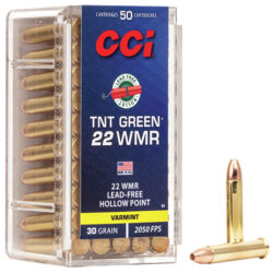 CCI 0060 TNT Green  22WMR 30gr Speer TNT Green Hollow Point 50 Per Box/40 Case