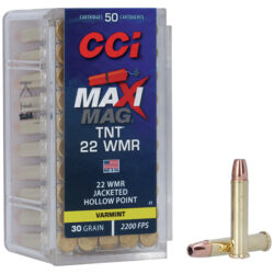 CCI 0063 Maxi-Mag TNT 22WMR 30gr TNT Jacketed Hollow Point 50 Per Box/40 Case