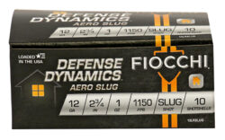 Fiocchi 12LRSLUG Defense Dynamics Aero 12Gauge 2.75 1oz RifledSlug Shot 10 Per Box/25 Case
