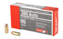 Aguila 1E802110 Target & Range Handgun 380ACP 95gr Full Metal Jacket 50 Per Box/20 Case