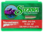 Sierra 1510 Varminter  6mm 75gr Hollow Point 100/Box