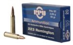 PPU PP223F1 Standard Rifle  223Rem 55gr Full Metal Jacket Boat Tail 20 Per Box/50 Case
