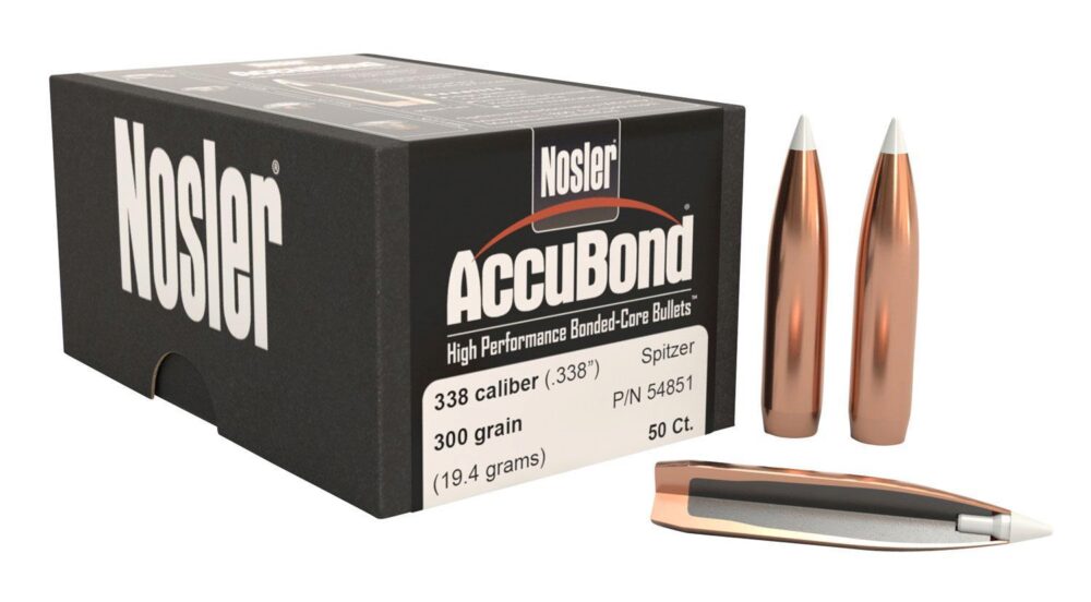 Nosler 54851 AccuBond  338Cal 300gr Spitzer Point 50/Box