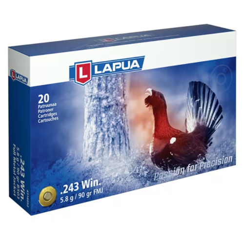 Lapua 243 Winchester 90gr FMJ Ammo Box of 20