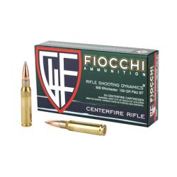 Fiocchi Ammunition Rifle, 308WIN, 150 Grain, Full Metal Jacket Boat Tail, 20 Round Box 308A