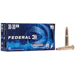 Federal PowerShok, 30-30, 170 Grain, Soft Point, Round Nose, 20 Round Box 3030B