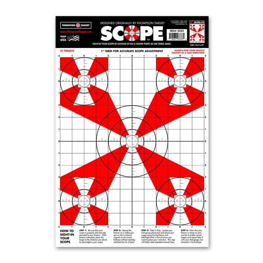 Scope Alignment/Sight-In 12.5"x19" Paper Shooting Targets