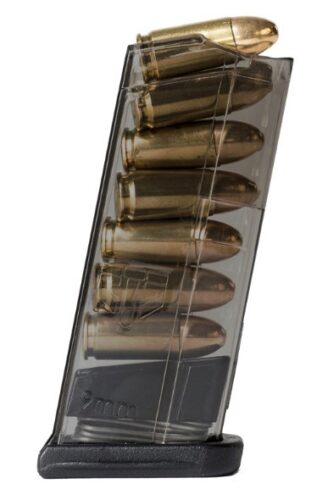 ETS MAG GLOCK 43 9MM 7RD FLUSH CARBON SMOKE