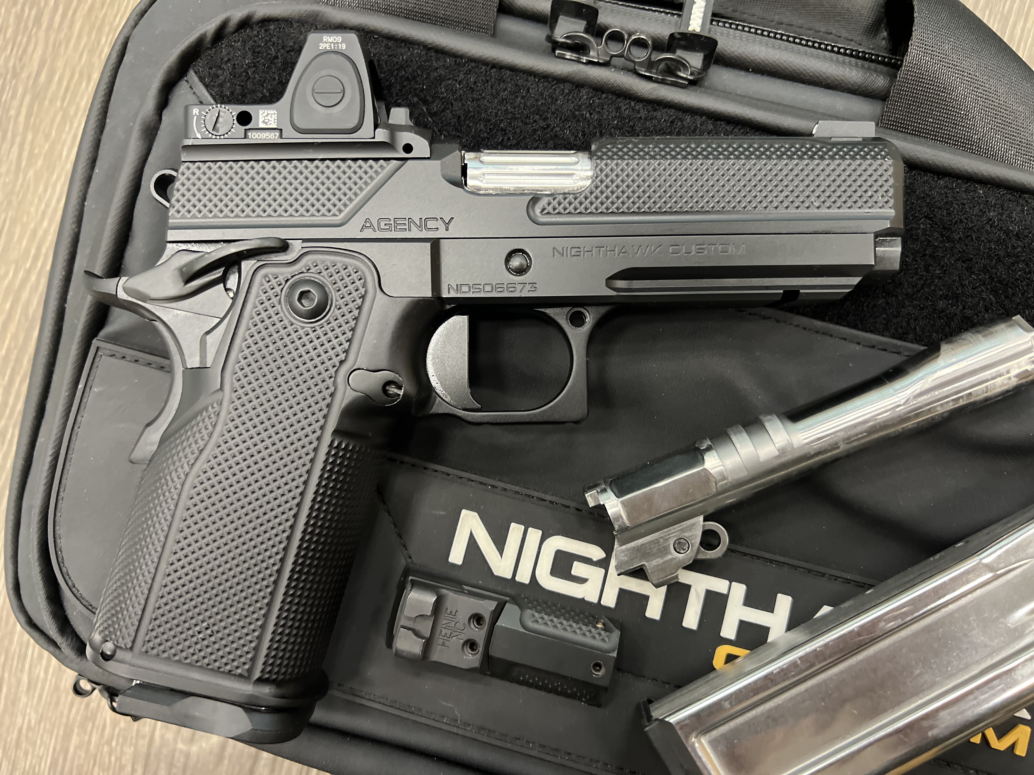 NIGHTHAWK 1911 DOUBLE AGENT IOS (DOUBLE STACK) BLACK DLC 4.25