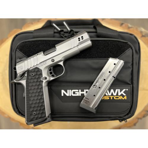 NIGHTHAWK 1911 VICE PRESIDENT COMMANDER IOS STAINLESS FINISH AMBI SAFETY FLUTED 4.25" BBL 9MM