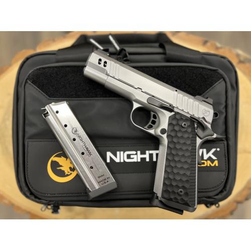NIGHTHAWK 1911 VICE PRESIDENT COMMANDER IOS STAINLESS FINISH AMBI SAFETY FLUTED 4.25" BBL 9MM
