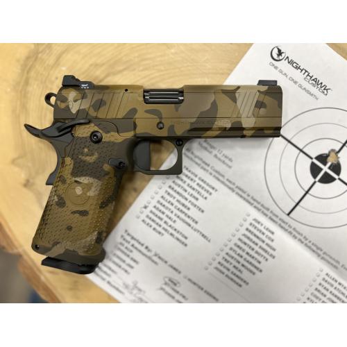NIGHTHAWK 1911 TRS IOS COMMANDER DOUBLE STACK MC MULTI CAMO FINISH AGGRESSIVE TEXTURE AMBI SAFETY .25" BBL 9MM