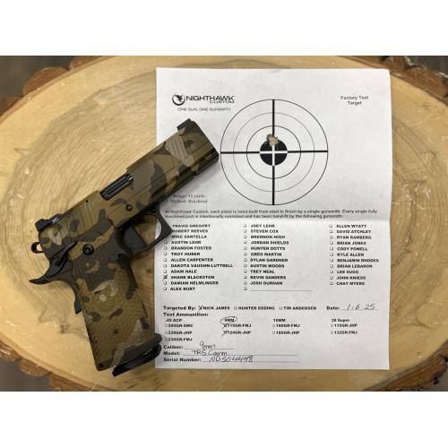 NIGHTHAWK 1911 TRS IOS COMMANDER DOUBLE STACK MC MULTI CAMO FINISH AGGRESSIVE TEXTURE AMBI SAFETY .25" BBL 9MM