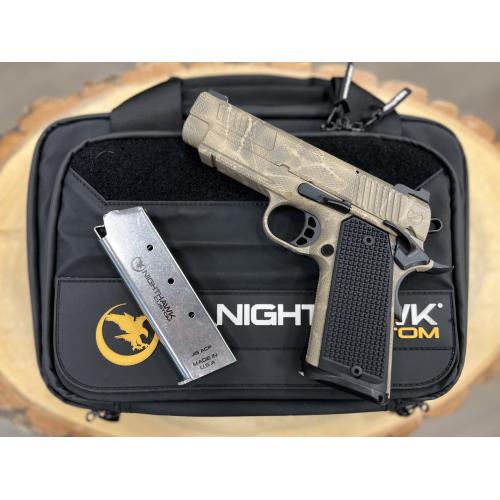 NIGHTHAWK 1911 DELEGATE IOS COMMANDER SHADOW TAN CAMO AMBI SAFETY RECON RAIL NIGHT SIGHTS 4.25" BBL .45ACP
