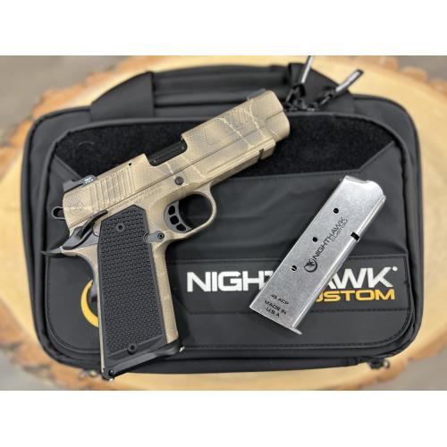 NIGHTHAWK 1911 DELEGATE IOS COMMANDER SHADOW TAN CAMO AMBI SAFETY RECON RAIL NIGHT SIGHTS 4.25" BBL .45ACP