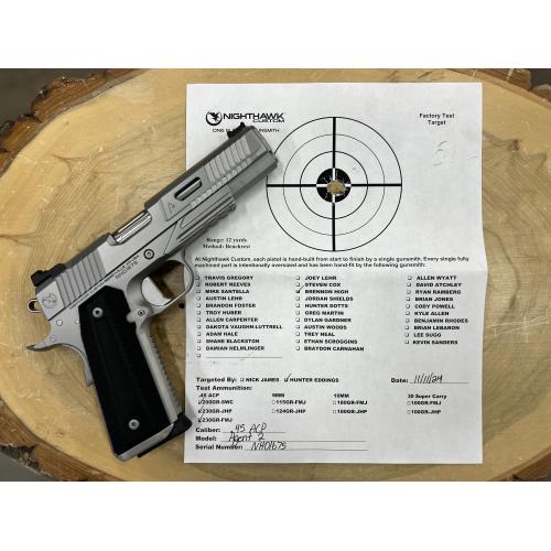 NIGHTHAWK 1911 AGENT2 GOVERNMENT RECON STAINLESS FINISH UPGRADE 5" BBL .45 ACP
