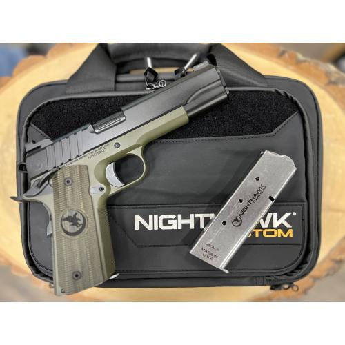 NIGHTHAWK 1911 TROOPER OD GREEN FRAME BLACK OUT UPGRADE NITRIDE SLIDE AMBI SAFETY FLUTED 5" BBL .45ACP NIGHTHAWK 1911 TROOPER OD GREEN FRAME BLACK OUT UPGRADE NITRIDE SLIDE AMBI SAFETY FLUTED 5" BBL .45ACP