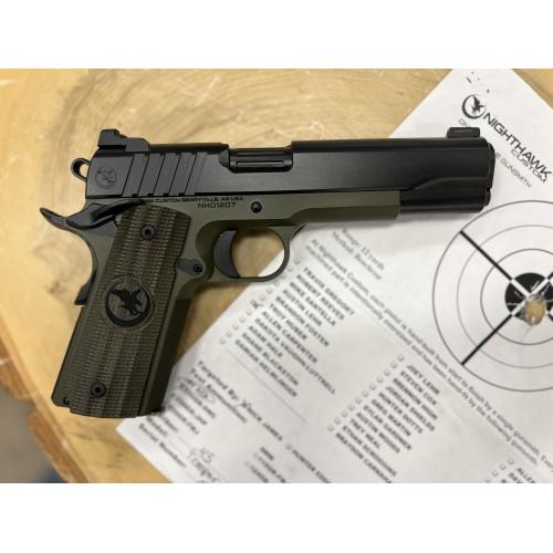 NIGHTHAWK 1911 TROOPER OD GREEN FRAME BLACK OUT UPGRADE NITRIDE SLIDE AMBI SAFETY FLUTED 5" BBL .45ACP NIGHTHAWK 1911 TROOPER OD GREEN FRAME BLACK OUT UPGRADE NITRIDE SLIDE AMBI SAFETY FLUTED 5" BBL .45ACP