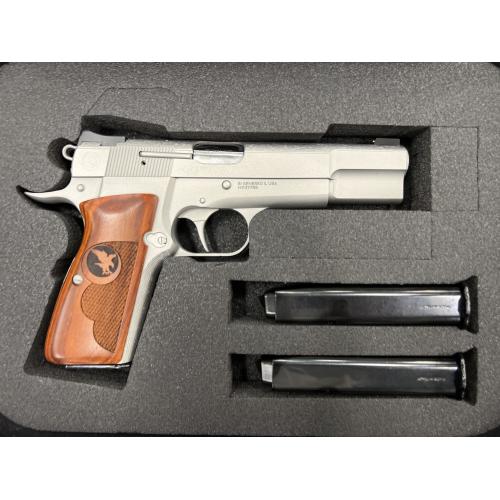 NIGHTHAWK CUSTOM SPRINGFIELD SA-35 HI POWER SILVER CERAKOTE FINISH 4.7" BBL 9 MM