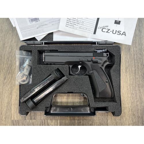 CZ 75 SP-01 ACCU SHADOW CUSTOM SHOP BLACK FINISH MANUAL SAFETY 4.6" BBL 9MM W/ FACTORY BOX 