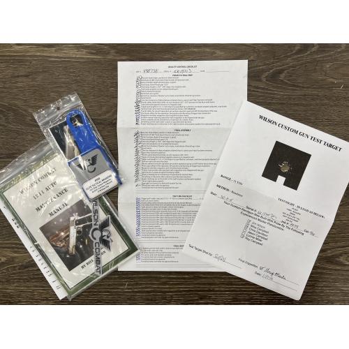 WILSON COMBAT 1911 TACTICAL SUPERGRADE CASE COLOR FRAME CHARCOAL BLUE SLIDE 5" BBL .45ACP (W/ FACTORY BAG TEST TARGET 6-MAGS)