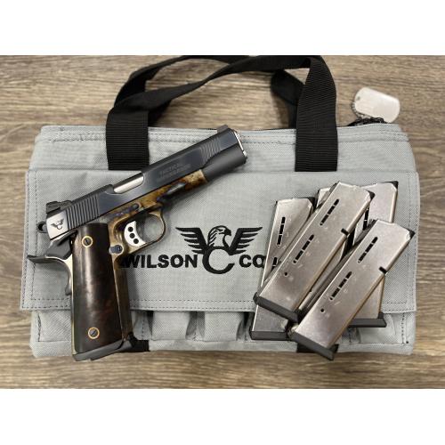 WILSON COMBAT 1911 TACTICAL SUPERGRADE CASE COLOR FRAME CHARCOAL BLUE SLIDE 5" BBL .45ACP (W/ FACTORY BAG TEST TARGET 6-MAGS)