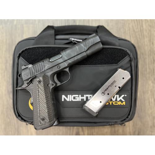 NIGHTHAWK 1911 THE BULL IOS GOVERNMENT SHADOW URBAN GRAY CERAKOTE CARBON FIBER GRIP AMBI-SAFETY 5" BBL .45ACP
