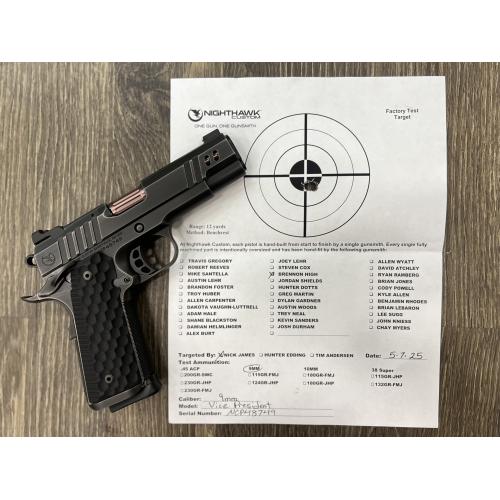 NIGHTHAWK 1911 VICE PRESIDENT IOS SMOKED NITRIDE FINISH AMBI-SAFETY ROSE GOLD FLUTED 4.25" BBL 9MM