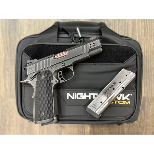 NIGHTHAWK 1911 VICE PRESIDENT IOS SMOKED NITRIDE FINISH AMBI-SAFETY ROSE GOLD FLUTED 4.25" BBL 9MM
