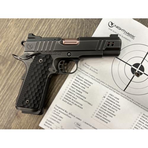 NIGHTHAWK 1911 VICE PRESIDENT IOS SMOKED NITRIDE FINISH AMBI-SAFETY ROSE GOLD FLUTED 4.25" BBL 9MM