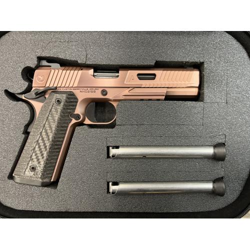 NIGHTHAWK 1911 AGENT2 IOS GOVERNMENT ROSE GOLD FINISH AMBI-SAFETY FLUTED 5" BBL .45ACP