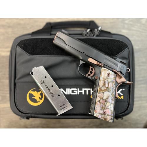 NIGHTHAWK 1911 LADY HAWK 2.0 IOS COMMANDER DLC FINISH W/ ROSE GOLD CONTROLS POLISHED FLATS 4.25" BBL .45ACP