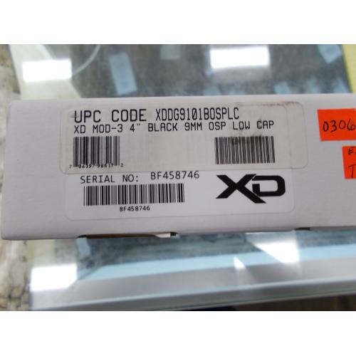 SPRINGFIELD ARMORY XD MOD 3 OPTICS READY BLACK 4" BBL 9MM W/ FACTORY WHITE BOX (1) MAG