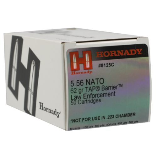 HORNADY AMMUNITION  5.56 NATO TAP 8125C 62 GRAIN BARRIER 50 ROUND BOX