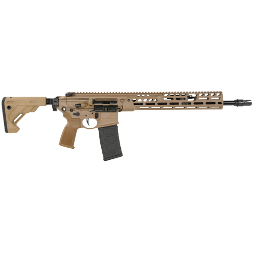 Sig Sauer, MCX SPEAR-LT, Semi-automatic Rifle, 223 Remington/5.56NATO, 16" Barrel, QD Flash Hider, Cerakote Finish, Flat Dark Earth, Side Folding Stock, Flatblade Match Trigger, 13" Free Float M-LOK Handguard, Fully Ambidextrous Controls, 30 Rounds