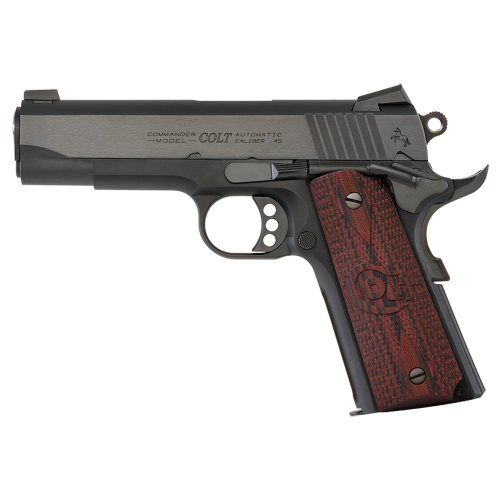 Colt's Manufacturing Lightweight Commander, 1911, Semi-automatic, Metal Frame Pistol, Commander Size, 45ACP, 4.25 Barrel, Alloy, Blued Finish, G10 Gri