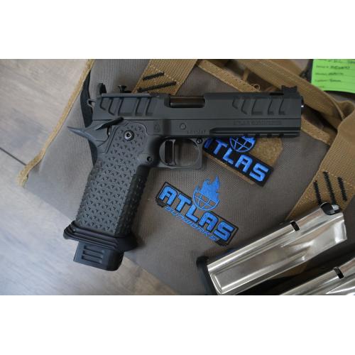 ATLAS APOLLO V2 HC1911 BLACK DLC FINISH FLAT MEDIUM BLACK SUB 2LB TRIGGER PORTED 4.6" 9MM