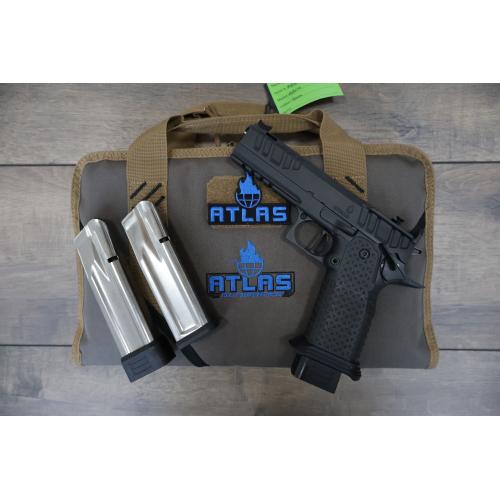 ATLAS APOLLO V2 HC1911 BLACK DLC FINISH FLAT MEDIUM BLACK SUB 2LB TRIGGER PORTED 4.6" 9MM