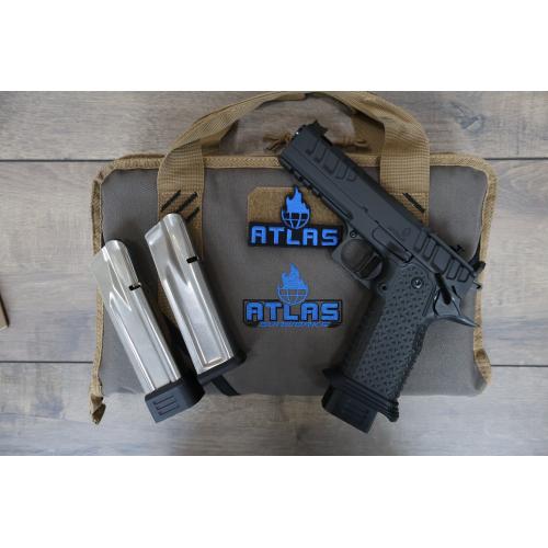 ATLAS APOLLO V2 HC1911 BLACK DLC FINISH FLAT MEDIUM BLACK SUB 2LB TRIGGER PORTED 4.6" 9MM