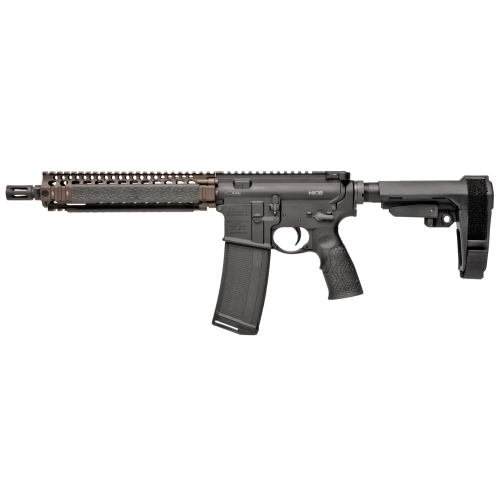 Daniel Defense, MK18, Semi-automatic, AR Pistol, 556NATO, 10.3" Cold Hammer Forged Barrel, FDE Anodized Finish, Daniel Defense Pistol Grip, SBA3 Pistol Stabilizing Brace, Ambidextrous Safety, RIS II Handguard, Grip-N-Rip Charging Handle