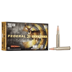 Federal Premium VITAL-SHOK .280 150 Grain Nosler Partition Centerfire Rifle Ammunition P280A