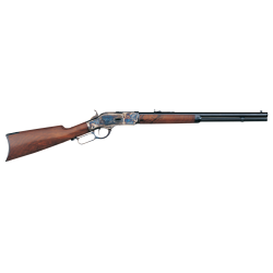 TAYLORS & COMPANY 1873 RIFLE TUNED CASE COLORED RECEIVED BLUED FINISH STRAIGHT WALNUT STOCK 20