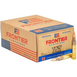 Frontier Cartridge FR2015 Military Grade Centerfire Rifle 5.56x45mmNATO 55gr Full Metal Jacket 150 Per Box/8 Case