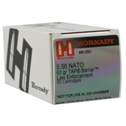 HORNADY AMMUNITION  5.56 NATO TAP 8125C 62 GRAIN BARRIER 50 ROUND BOX
