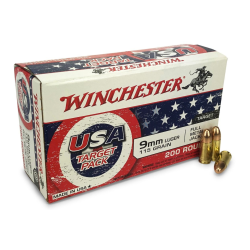 Winchester USA 9MM Luger 115gr. FMJ 200rd Target Pack #USA4172W