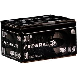 FEDERAL BLACK PACK 300 BLACKOUT AMMO 150 GRAIN FULL METAL JACKET BOAT-TAIL - FC300BLKBF 90 ROUNDS